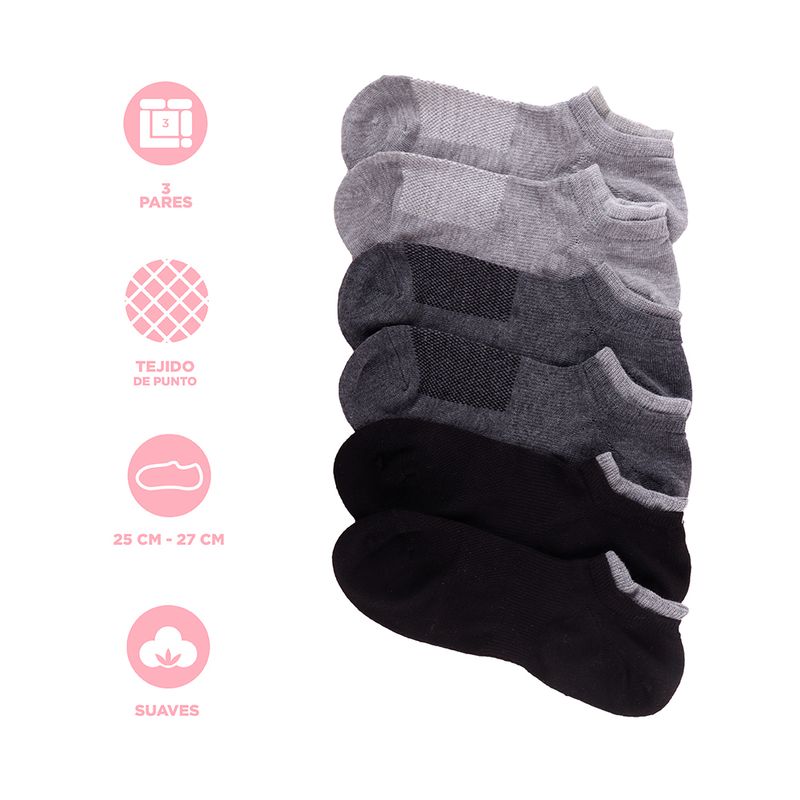 Miniso Calcetines Para Hombre Negros 3 Pares