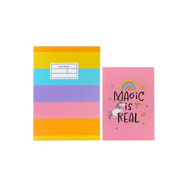 Set Libretas Miniso Unicornio Pasta Suave Rayas 28 Hojas