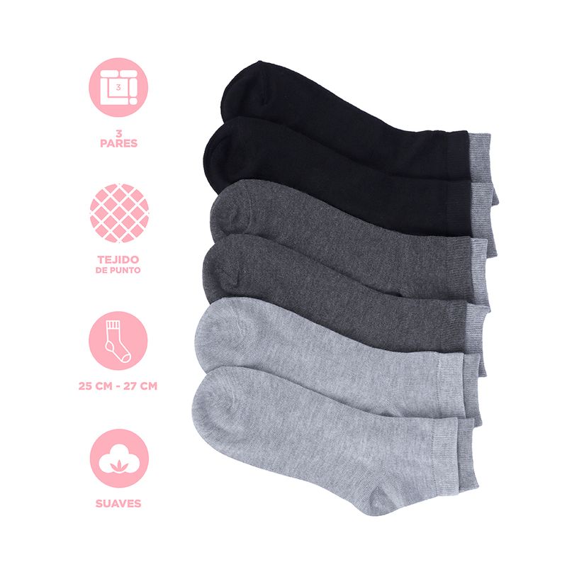 Calcetines-Para-Hombre-miniso-Textiles-Multicolores-Talla-25-27-3-Pares-4-22054