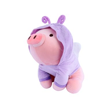 Peluche Cerdito con Capucha de Mariposa Morada Miniso