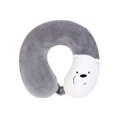 Almohada Para Viaje Con Memory Foam Polar Gris Claro - We Bare Bears WBB