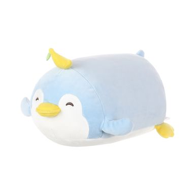 Peluche   Pingüino Con Plátano  Azul 28X26.1X15.7Cm