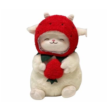 Peluche Corderito con Gorro de Frutilla Miniso Felpa