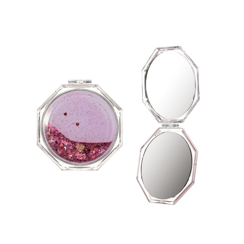 Espejo-Plegable-Hexagonal-Con-Brillantina-Miniso-Rosa-2-5984