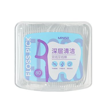 Hilo Dental De Limpieza Profunda De Dos Lineas Miniso 80 Piezas