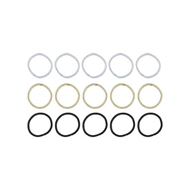 Set Ligas Para Cabello Diseño Metalizado Textiles Multicolor 5.5 cm 15 Piezas