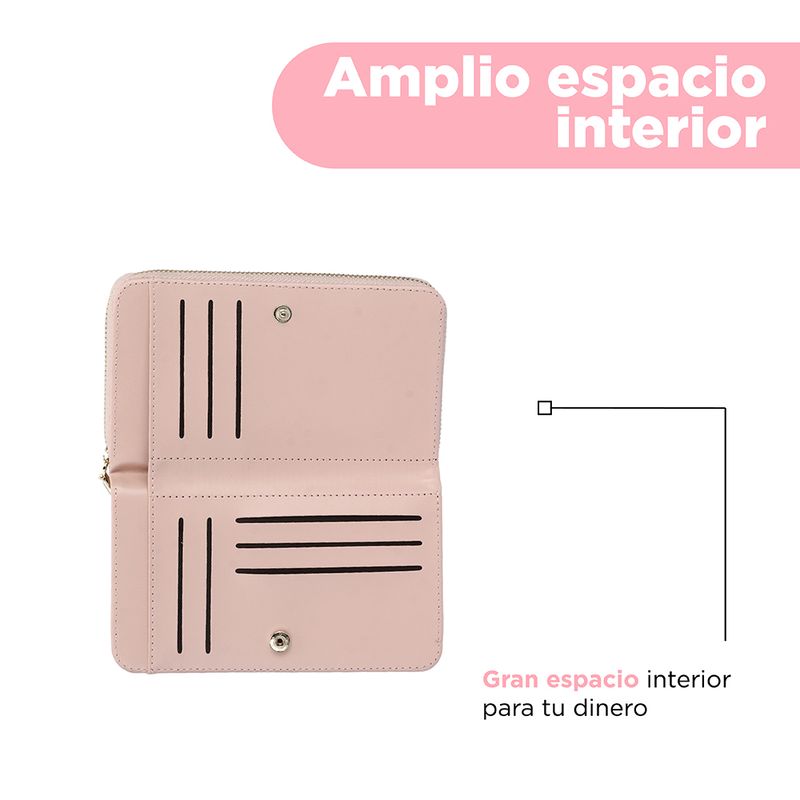 Cartera-Larga-Para-Mujer-Miniso-Minimalista-Sint-tica-Rosa-5-22924