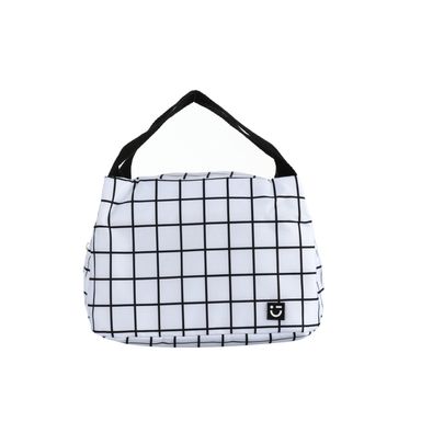 Lonchera Miniso Diseño De Cuadros Textil Blanca