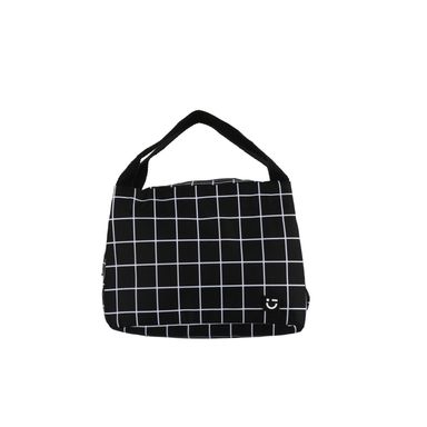 Lonchera Miniso Diseño De Cuadros Textil Negra