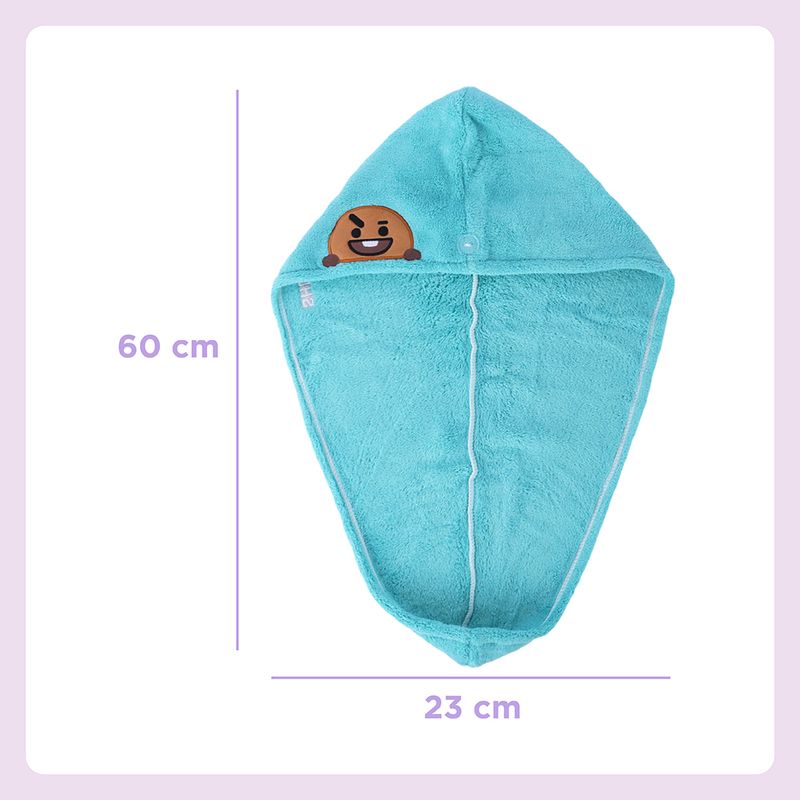 Toalla-Para-Cabello-BT21-Shooky-87-Poli-ster-13-Poliamida-Verde-Aqua-5-22646