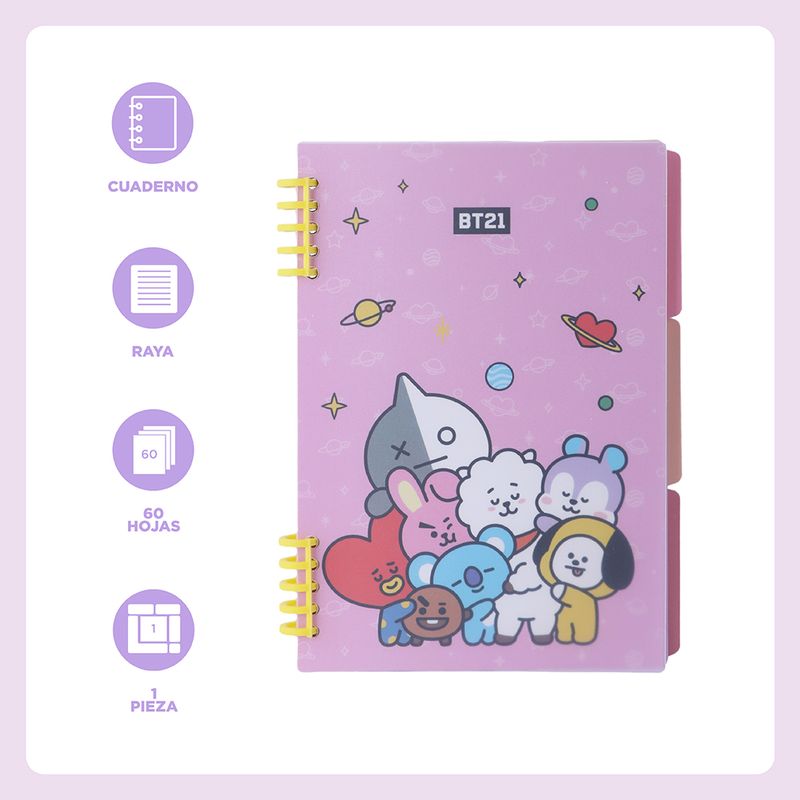 Libreta-De-Espiral-BT21-Rosa-60-Hojas-3-22614