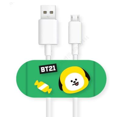 Set Clips Organizadores Para Cable BT21 Chimmy Plástico Verdes 2 Piezas