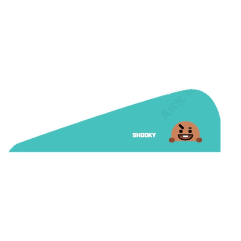 Toalla-Para-Cabello-BT21-Shooky-87-Poli-ster-13-Poliamida-Verde-Aqua-1-22646