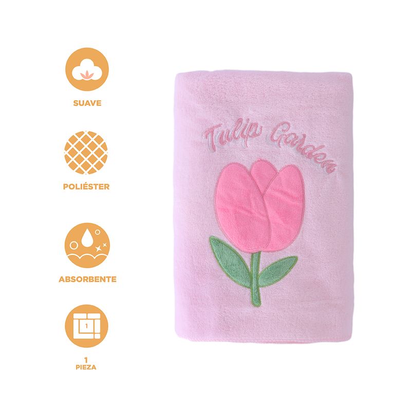 Toalla-De-Ba-o-Bordado-De-Flor-Tulip-Garden-Microfibra-Rosa-4-23262