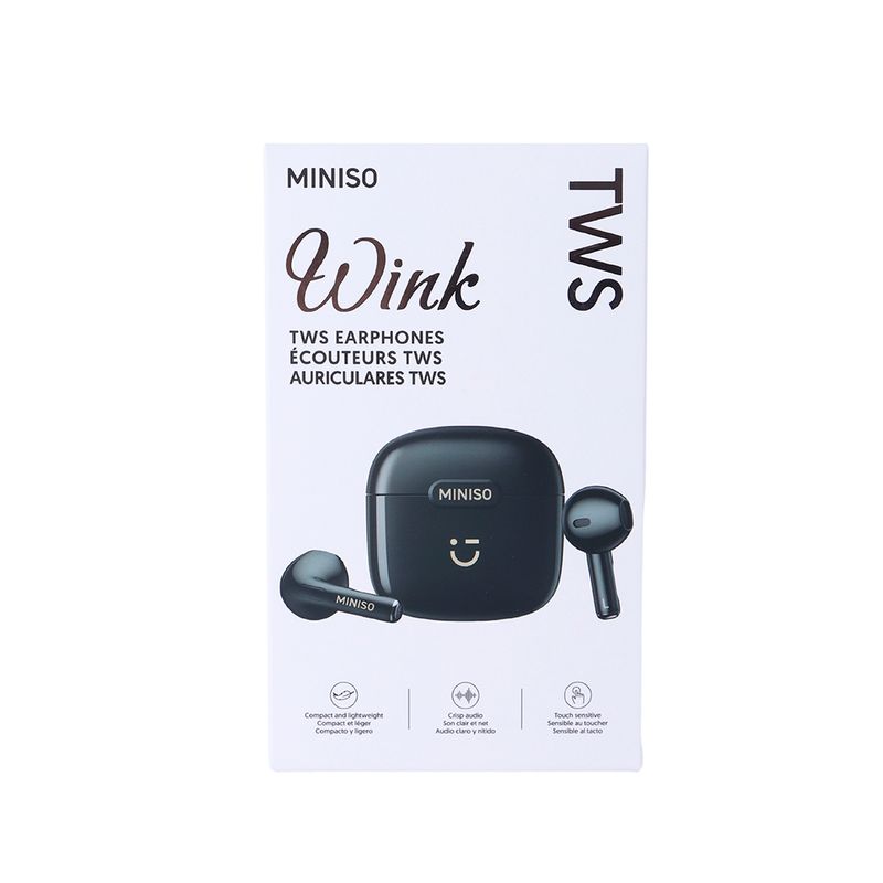 Aud-fonos-Inal-mbricos-Con-Estuche-De-Carga-MINISO-Wink-Negros-TWS-7-23445