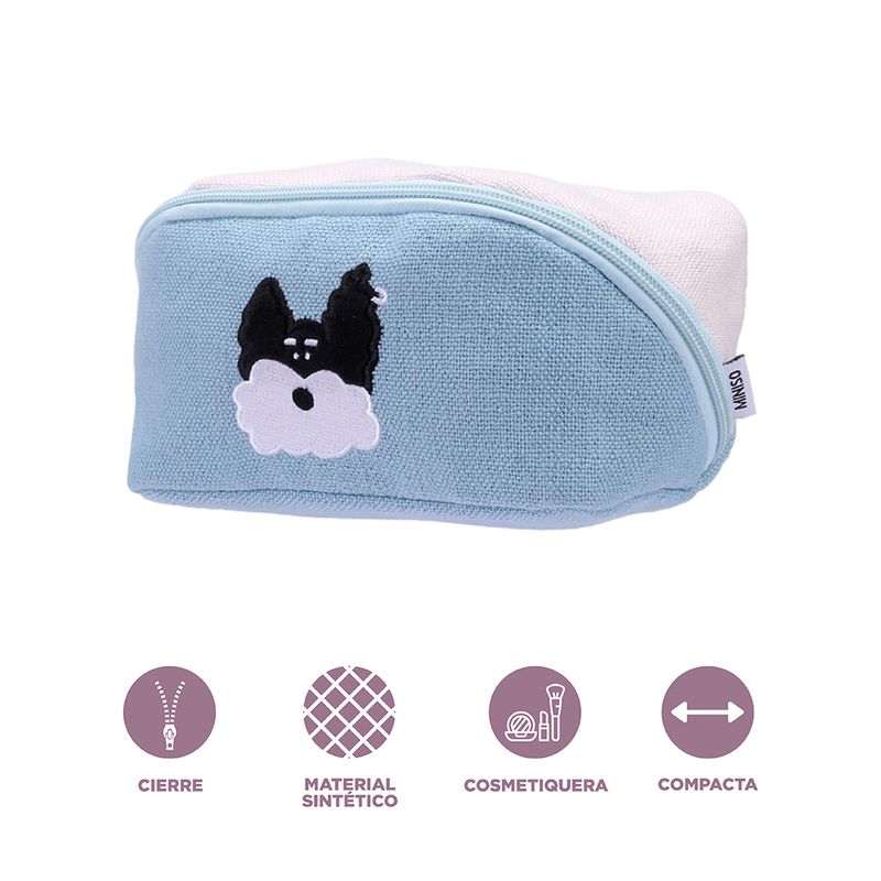 Cosmetiquera-MINISO-Doggie-Power-100-Poli-ster-Azul-4-23461