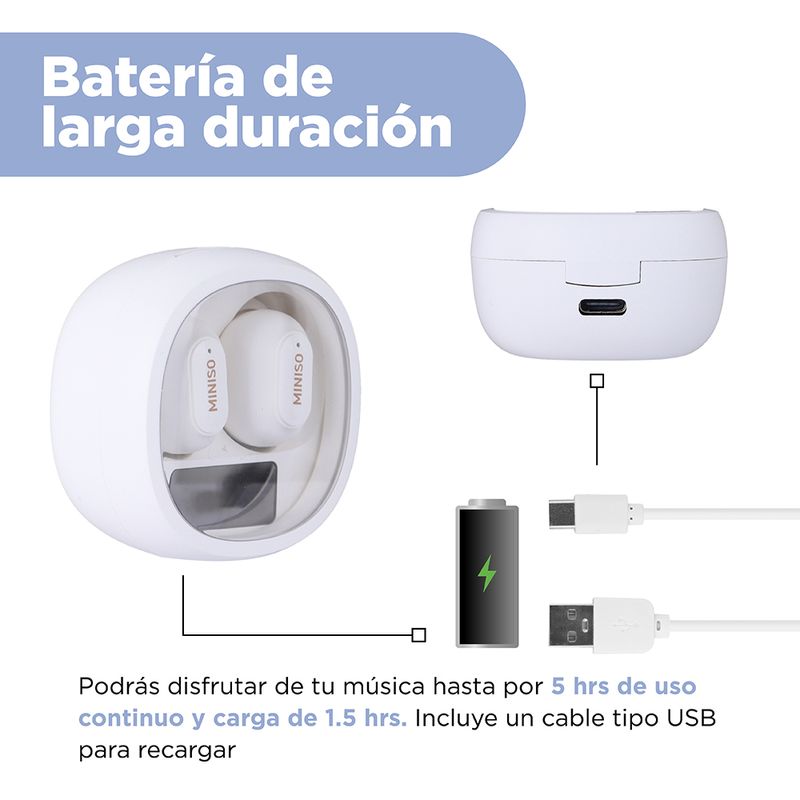 Aud-fonos-Inal-mbricos-Con-Estuche-De-Carga-MINISO-TWS-Beige-6-23513