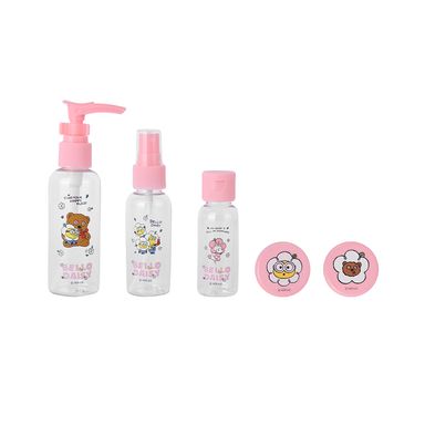 Kit Botellas De Viaje MINIONS Colección Daisy Plástico Rosa 7 Piezas