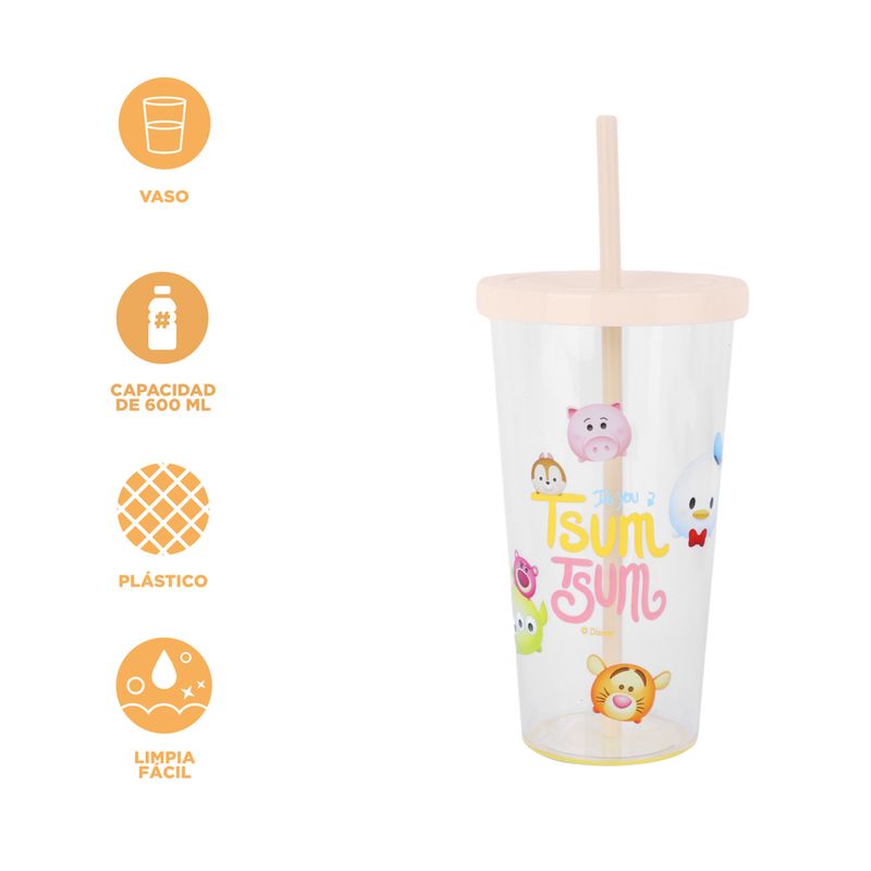Vaso-Con-Tapa-Y-Popote-Disney-Tsum-Tsum-Pl-stico-Amarillo-600-ml-4-23926