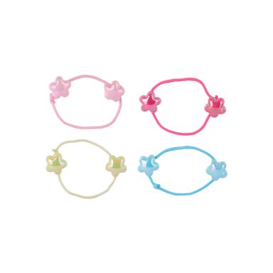 Set Ligas Para Cabello Miniso Estrellas Textiles Multicolor 4 Piezas