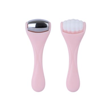 Set Rodillos Masajeadores Miniso Faciales Sintéticos Rosas 2 Piezas
