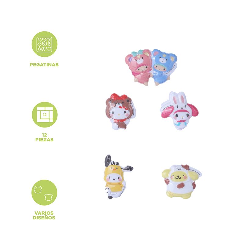 Stickers-SANRIO-Disfrazados-De-Animales-3D-Multicolor-12-Piezas-3-23962