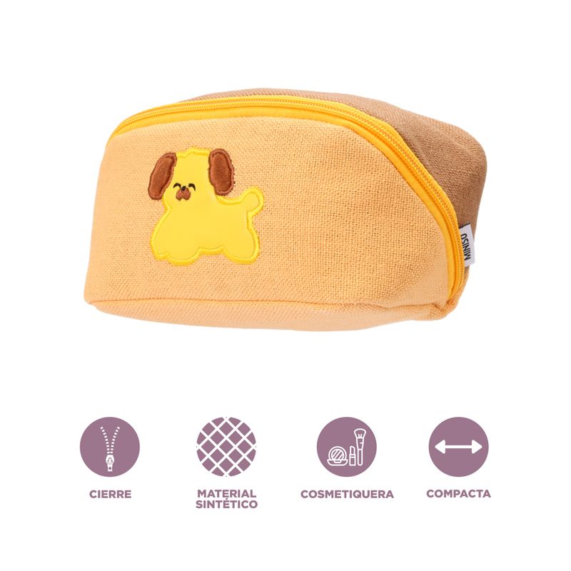 Cosmetiquera-MINISO-Doggie-Power-100-Poli-ster-Amarillo-4-24014