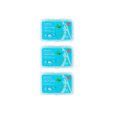 Paquete Hilos Dentales En Arco MINISO Desechables Menta 3 Piezas