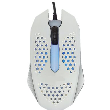 Mouse Con Iluminación Rgb Miniso Alámbrico Sintético Blanco Gamer