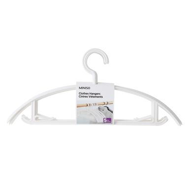 Set Ganchos Para Ropa Miniso Sintéticos Blancos 5 Piezas