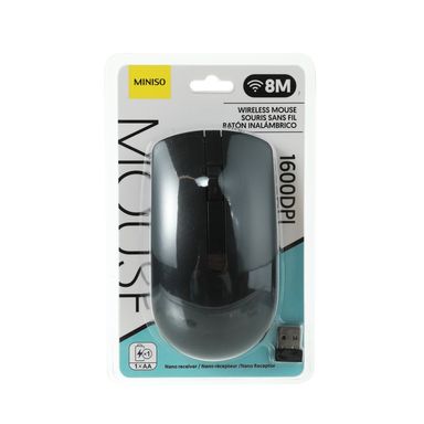 Mouse Miniso Inalámbrico Sintético Negro 8 M