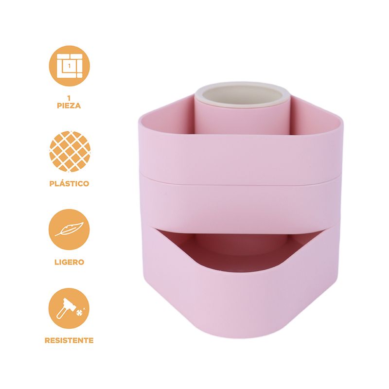 Organizador-De-Escritorio-MINISO-Organizador-De-Escritorio-3-Niveles-Giratorio-Pl-stico-Rosa-3-25095
