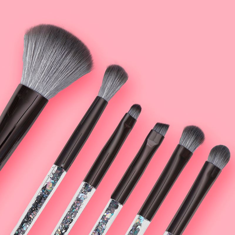 Kit-Brochas-De-Maquillaje-Con-Cosmetiquera-Miniso-Dise-o-Glitter-Sint-ticas-Plateadas-6-Piezas-2-25207