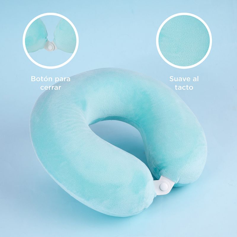 Almohada-De-Viaje-Miniso-Memory-Foam-Textil-Verde-Aqua-6-25234