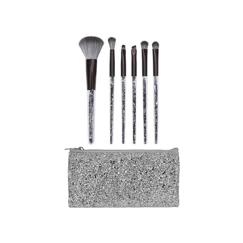 Kit-Brochas-De-Maquillaje-Con-Cosmetiquera-Miniso-Dise-o-Glitter-Sint-ticas-Plateadas-6-Piezas-1-25207
