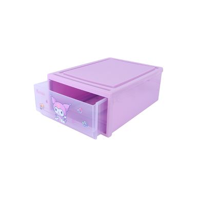 Organizador De Escritorio Con Cajón Sanrio Kuromi Plástico Lila