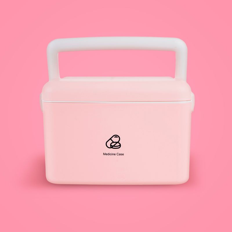 Organizador-De-Plastico-Para-Medicina-De-Dos-Capas-MINISO-Rosado-2-9726