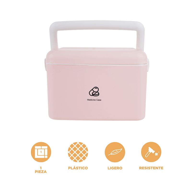 Organizador-De-Plastico-Para-Medicina-De-Dos-Capas-MINISO-Rosado-3-9726