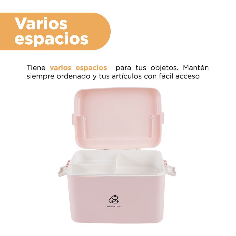 Organizador-De-Plastico-Para-Medicina-De-Dos-Capas-MINISO-Rosado-5-9726
