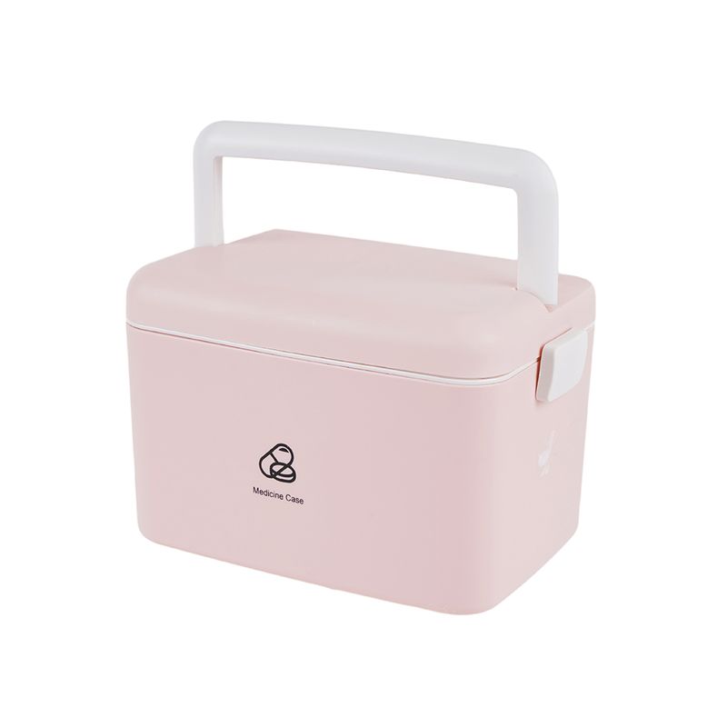 Organizador-De-Plastico-Para-Medicina-De-Dos-Capas-MINISO-Rosado-1-9726