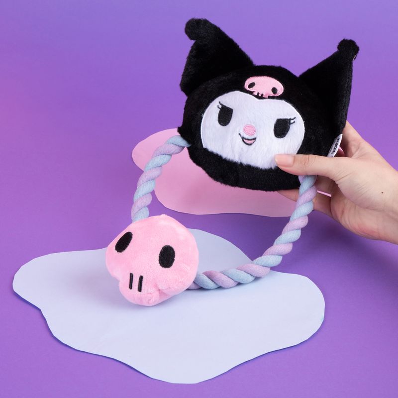 Juguete-De-Cuerda-Para-Mascotas-Con-Peluche-Sanrio-Kuromi-85-Poli-ster-15-Algod-n-Negro-2-25785