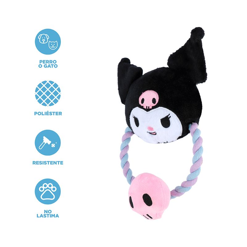 Juguete-De-Cuerda-Para-Mascotas-Con-Peluche-Sanrio-Kuromi-85-Poli-ster-15-Algod-n-Negro-4-25785