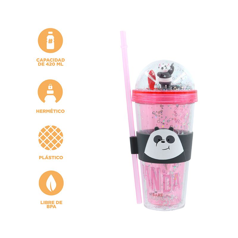 Vaso-Con-Tapa-Y-Popote-We-Bare-Bears-Panda-Music-Festival-Pl-stico-Transparente-420-ml-Doble-Capa-4-25857