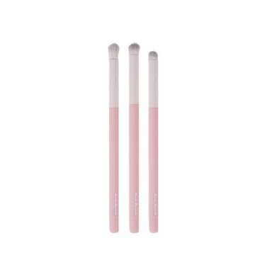 Set Brochas De Maquillaje Para Ojos Miniso Sintéticas Rosas 3 Piezas