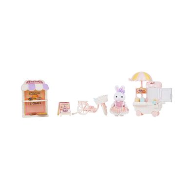Muñeca Conejita Con Accesorios Miniso Carrito De Postres Blanca