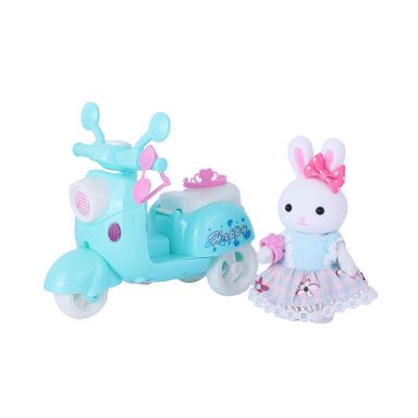 Muñeca Conejita Con Accesorios MINISO Aventuras En Motoneta 5 Piezas