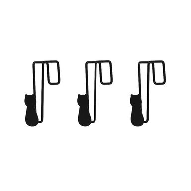 Set Ganchos Para Puerta Miniso Gato Metálicos 2 kg 3 Piezas