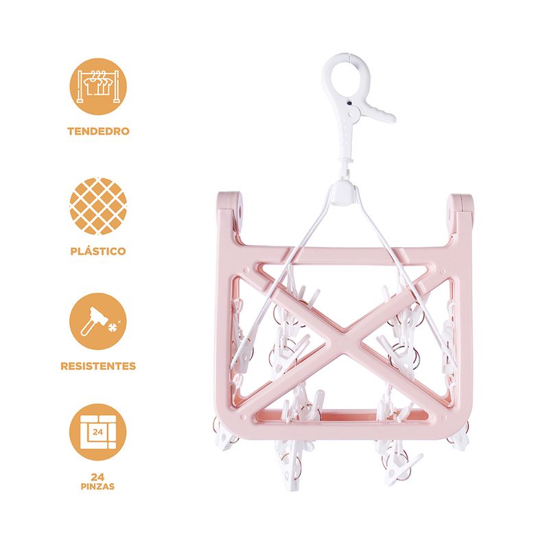 Colgante-Para-Ropa-Minimalista-Sint-tico-Rosa-32x34-cm-24-Pinzas-4-27237