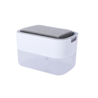 Dispensador De Jabón Con Esponja Minimalista Plástico Blanco 13x10 cm