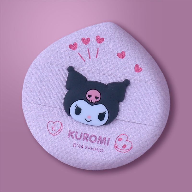 Esponja-De-Maquillaje-Con-Estuche-Sanrio-Kuromi-Tipo-Puff-Rosa-2-26726